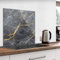 murando Glass Splashback for Kitchen Backsplash Cooker Protector Tempered Glass Decorative Wall Art Panel Heat Resistant Graphic 60x60 cm / 24x24 Marble Stone look f-B-0302-aq-a