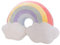 Nicole Knupfer Kissen in Regenbogenfarben, Krone mit Wolken, für Babys, Mädchen, Bett, Sofa, Stühle, Überwurf, Kissen für Auto, Zuhause, Büro, Dekoration (D)