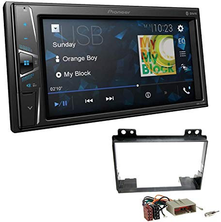 Pioneer DMH-G220BT 2-DIN Autoradio Mediacenter Bluetooth USB AUX passend für Ford Fiesta 2001-2005 schwarz