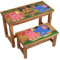 Oriental Galerie Kinder Bank Sitzgruppe Bank Tischgruppe Esstisch Bankset Massiv Robust Elefanten 2er Set