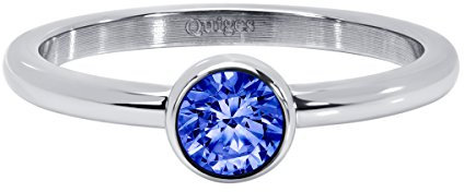 Quiges Edelstahl Silber Blaue Zirkonia Rund Füllring 2mm Höhe Stapelring Kombinationsring Bandring 21mm (66)