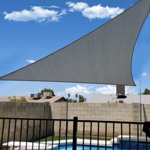 KANAGAWA Voile d'ombrage triangulaire gris foncé, 4,8 x 4,8 x 4,8 m, tissu anti-UV pour extérieur, terrasse, jardin, cour