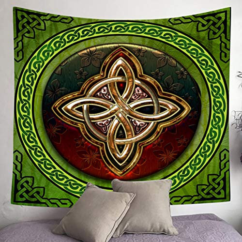 SHRAPHY Keltischer Wandteppich, irischer kreisförmiger Liebesknoten, Glück, Wandbehang, Wandkunst, Dekoration, Schlafzimmer, Wohnzimmer, Schlafsaal, Dekoration, 152,4 x 152,4 cm, GTWYUH323