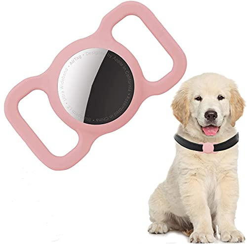 PKQTOP Schutzhülle Kompatibel mit Apple Airtag Pet Halsband,Silikon Schutz Hülle für Airtags,Anti-Lost Locator Schutzhülle Kompatibel mit Airtag für Hundehalsband,Schultasche