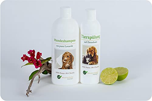 LT-Naturprodukte Pflegeset für Hunde | Maxi Sparpaket mit Shampoo & Pflegespülung | sanfte Fellpflege ohne Chemie & Seife | gegen Juckreiz | hypoallergen | 500 ml & 250 ml | für Kurz- und Langfell