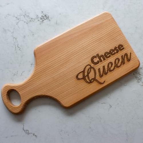 Cheese Queen Engraved Cheeseboard. The Ultimate Gift for Any Cheese Loving Queen. Engraved Beech Wood Cheese Board.