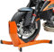 ConStands Montageständer für Vespa Wippe Vorderrad Easy Plus orange