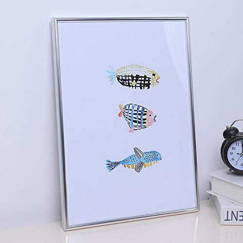 Kuinmpiond Bilderrahmen Fotorahmen Aluminum Alloy Easy To Install A3 Wall 29.7 × 42cm Flash Silver B