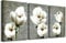 Living Room Wall Decor Canvas Wall Art For Bedroom Bathroom Wall Painting Artwork Gray Green Vintage Style White Flowers Abstract Pictures Wall Decorations For Kitchen 3 Panels Modern Family Decor