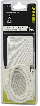 Erard Cordon et Fiche Téléphone Cordon, TV 9.52 RJ45, 1.5m