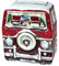 Lenzbach Blechdose Bus Camper Weihnachten rot 11 cm Keksdose Deko Box Auto Van (rot)