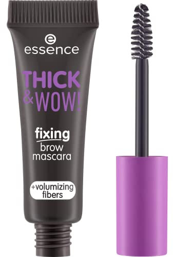 essence THICK & WOW! fixing brow mascara, Augenbrauengel, Nr. 04, Braun, volumengebend, fixierend, vegan, ohne Mikroplastikpartikel, Nanopartikel frei, ohne Parfüm, 1er Pack (6ml)