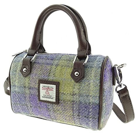 Glen Appin Of Scotland Harris Tweed 'Kilbride' Mini-Tragetasche, Col 112 Green Check, xs