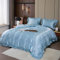 Freyamy Bettwäsche 155x220 Glatt Luxus Seide Bettwäsche Set Blau Hellblau Einfarbig Rüschen Romantisch Sommer Bettwäsche Sets 1 Bettbezüge und Kissenbezug 80x80 mit Reißverschlüsse