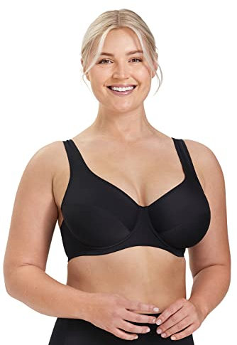 Miss Mary of Sweden Biarritz Bikini-BH – Gepolsterter Bügel-Bikini mit Mesh-Futter, starker Halt, schwarz-weiß Gemustert 100E Schwarz