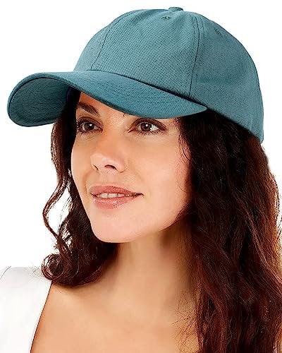 Damen-Baseballkappe mit Satinfutter, unstrukturiert, Unisex, Seidenfutter, gewaschene Baumwolle, verstellbar, Vintage-Stil, Grün , Einheitsgröße