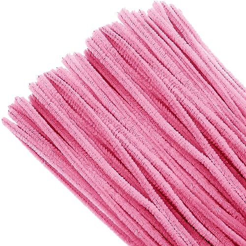 TOAOB Pfeifenreiniger Rosa zum Basteln 100 Stück Chenilledraht Pfeifenputzer Lang 30 X 0.6 cm Pipe Cleaner Basteln für DIY Handwerksprojekte