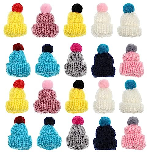COHEALI Niedliche Mini-Haustiermütze 20 Stück Schlange Hamster Eidechse Meerschweinchen Gestrickter Pompon Mini-Mütze Kleines Reptilientier Dekorationszubehör Schöne Accessoires Zufällige