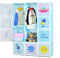 DREAMADE Kinderkleiderschrank mit 12 Würfeln, Kinder Kleiderschrank Regalsystem aus Kunststoff, Kinderschrank mit Türen & Kleiderstange für Kinderzimmer, 110x37x145cm (12 Würfeln - Weltraum)