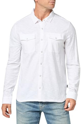 John Varvatos Herren Arvon Westernhemd, Weiss/opulenter Garten, Klein