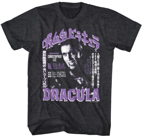 Dracula Japanese Movie Poster Men's T Shirt Kanji Hammer Horror BlackMedium