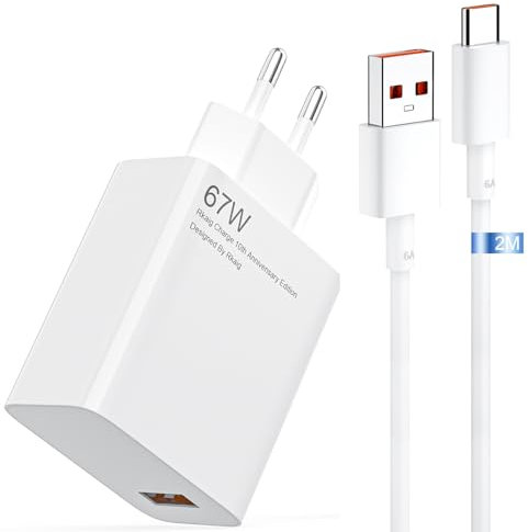 67W Xiaomi Ladegerät, Fast Charger für Xiaomi schnellladegerät Netzteil Schnellladegerät für Redmi Note 12 11 10 9 Xiaomi Mi13 13 Pro Mi12 12 Pro Mi11 Mi 10 Poco F5 F5 Pro X5 X5 Pro X4 X4 Pro X3 X3