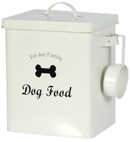 Scatole per alimenti e dolcetti per animali, contenitore per alimenti per cani con coperchio e cucchiaio incluso, coperchi ermetici, acciaio al carbonio rivestito 3L