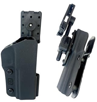 Kydex Waffen Holster Halfter 3D mit Multi Lok Gürtel Clip für S&W Revolver Walther Sig Sauer CZ Pistolen PDP Steel Frame SIG X5 P320 (Revolver 6“ 3D)