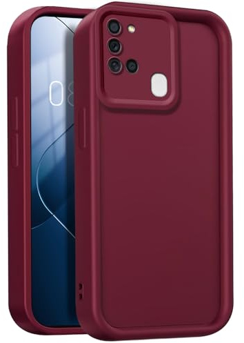 GOGME Hülle für Samsung Galaxy A21S Cover, Ultradünnen Weiches Silikon TPU Schutzhülle, Staubschutz Robuste Handyhülle - Weinrot