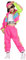 LOLANTA 3 pezzi vestiti hip hop per ragazze, tuta colorblock retrò anni '80, canotta corta, giacca con cerniera, pantaloni jogger, Rosa brillante, 5-6 anni, 120