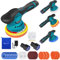 Poliermaschine, Auto Poliermaschine Set, 150mm Exzenter Poliermaschine Polierer mit 2 Batterie, 8 Variable Geschwindigkeit, Akku Wachsmaschine mit 25pcs Polieraufsatz für Wachsen, Autopflege, Polieren