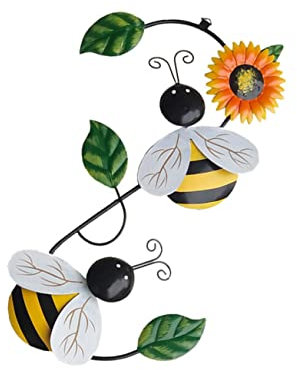 ANDRESLAD Robustes Bienenornament Aus Eisen Für Die Wanddekoration Im Garten Und Im Freien