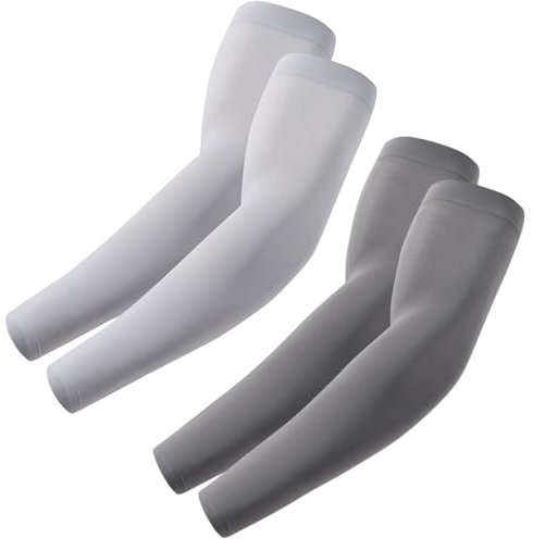 fuinloth 2 Paia Manicotti Braccia per Uomo e Donna, Ideali per Sportivi Padel Basket Pallavolo Grigio Scuro+Grigio Chiaro
