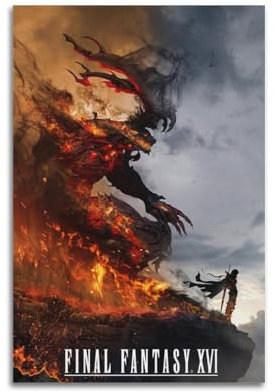 KIUYGPPJ Final Fantasy 16 Spiel-Poster, dekoratives Gemälde, Leinwand, Wandposter und Kunstdruck, moderne Familienschlafzimmer-Dekoration, Poster, 40 x 60 cm
