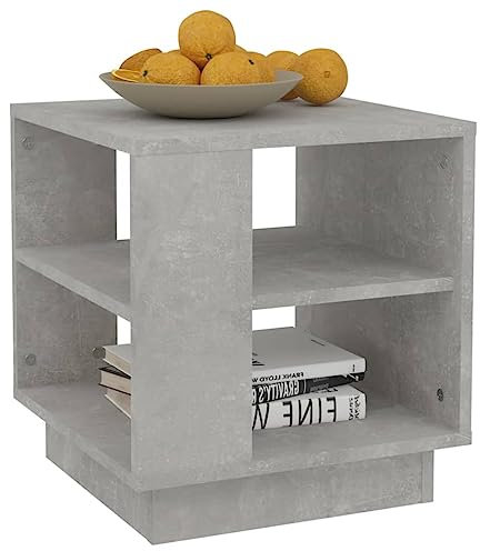 HEFZGDB Couchtisch Betongrau 40x40x43 cm Holzwerkstoff Couchtisch Akazie Couch Tisch Wohnzimmer Fernsehtisch Sofa Tisch für Balkon Garten Wohnzimmer Innenhof