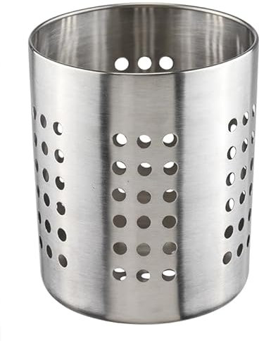 Bambelaa! Escurridor de cubiertos para fregadero de acero inoxidable, redondo, metal, escurridor de platos, color plateado, escurridor para fregadero, soporte para utensilios de cocina, soporte para