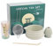 We Make Hope Matcha Whisk Set, 5 Stück,Matcha-Schale mit Ausgießer und Schneebesen, Matcha-Schaufel | Matcha-Schneebesen-Ständer (Chasen-Halter), Klassisches Grün