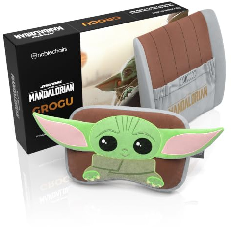 noblechairs Memory Foam Kissen-Set Grogu Edition – Nackenkissen & Lendenkissen, Weicher Veloursbezug, Entlastet Rücken & Nacken für Langen Sitzkomfort
