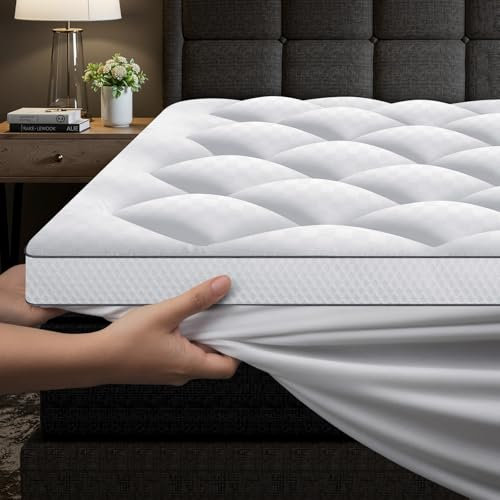 Autsel Matratzentopper mit Memory Foam Partikel 160x200cm, 800gsm Ultraweich Matratzen Topper mit 4 Anti-Rutsch-Ecklaschen, Premium Matratzenauflage Hypoallergene, Maschinenwaschbar Microfaser Topper