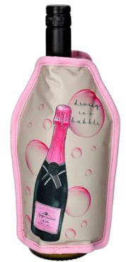 Giftcompany Froid Kühlmanschette Champagnerflasche grau/rosa 23,5cm