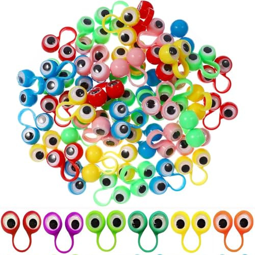 BOBOZHONG Finger Spielzeug,30 Stück Augapfel Finger Puppet Ringe,Fingerpuppe Pädagogisches für Kinder,Parteibevorzugung Spielzeug,Party Geschenk Haben Spielen für Kinder (5 Farben)