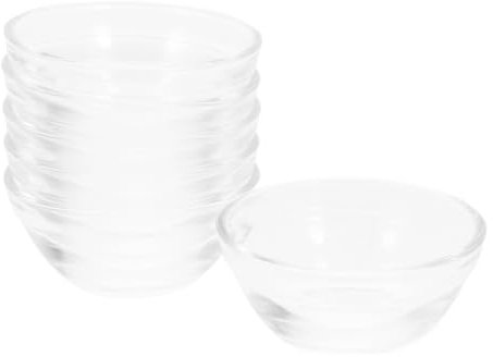 Sosoport Lot de 6 Bols à Dessert en Verre Transparent Bols Empilés Multifonctionnels pour Pudding Gelée et Aliments Récipients en Verre Robustes Cuisine et Service