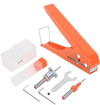 SASKATE Heavy Duty Single Hole Punch Handheld Banding Punching Pliers Tool 10mm Hole Diameter with Ergonomic Design for PVC Cards Hard Film Thin Veneer