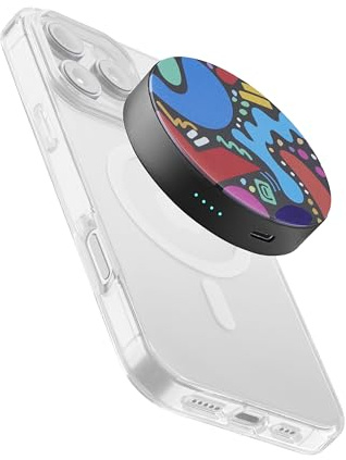 Cellularline Power Bank MAG VIBE 3000 mAh Nero, fino a 22 ore di autonomia, Ricarica Wireless da 5W, Design compatto e colorato, Ricarica USB-C rapida, Cavo USB-C incluso