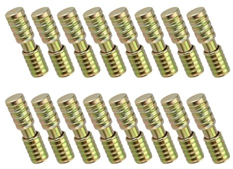 ZenithQuest 16 Pairs Carbon Steel Alignment Dowel Pins for 8mm Holes | Galvanised Model Railway Baseboard Dowel,Heavy Duty Locator Connector for Layout Assembly, Woodworking Modelling Project