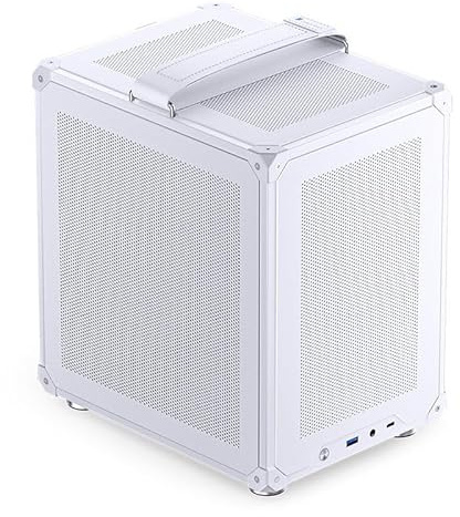 Jonsbo C6-ITX PC-Gehäuse Mini-Tower Weiß – kompakt, Mini-ITX, GPUs bis 255 mm, CPU-Kühler bis 75 mm, bis zu 3 Lüfter, USB-C Front I/O