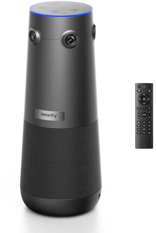 NEARITY 360 Alien Lite Videocamera 4K HD professionale per Videoconferenze | Webcam Conference 8MP con 6 Microfoni con Riduzione del Rumore,3 Modalità AI,Auto Framing, per PC, Laptop e Smart Board