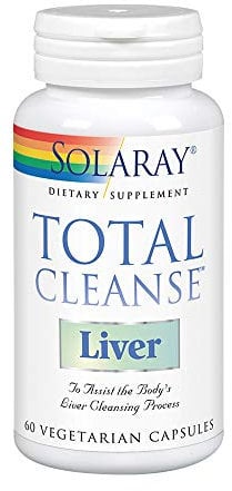 Solaray Total Cleanse Leber | 60 Kapseln | laborgeprüft | Nahrungsergänzungsmittel mit Vitaminen, Pflanzenextrakten, Aminosäuren, Selen & Vitamin C | Kur zur Unterstützung der Leber
