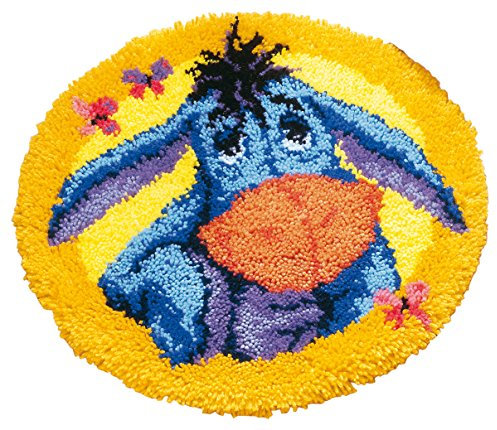 Vervaco Formteppich Eeyore Knüpfpackung zum Selbstknüpfen eines Teppichs, Stramin, weiß, 50 x 50 x 0,3 cm