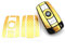 Finest Folia Schlüssel Folie K141 für 3 Tasten Auto Schlüssel (nur Keyless Go) Folien Cover (Gold Carbon)